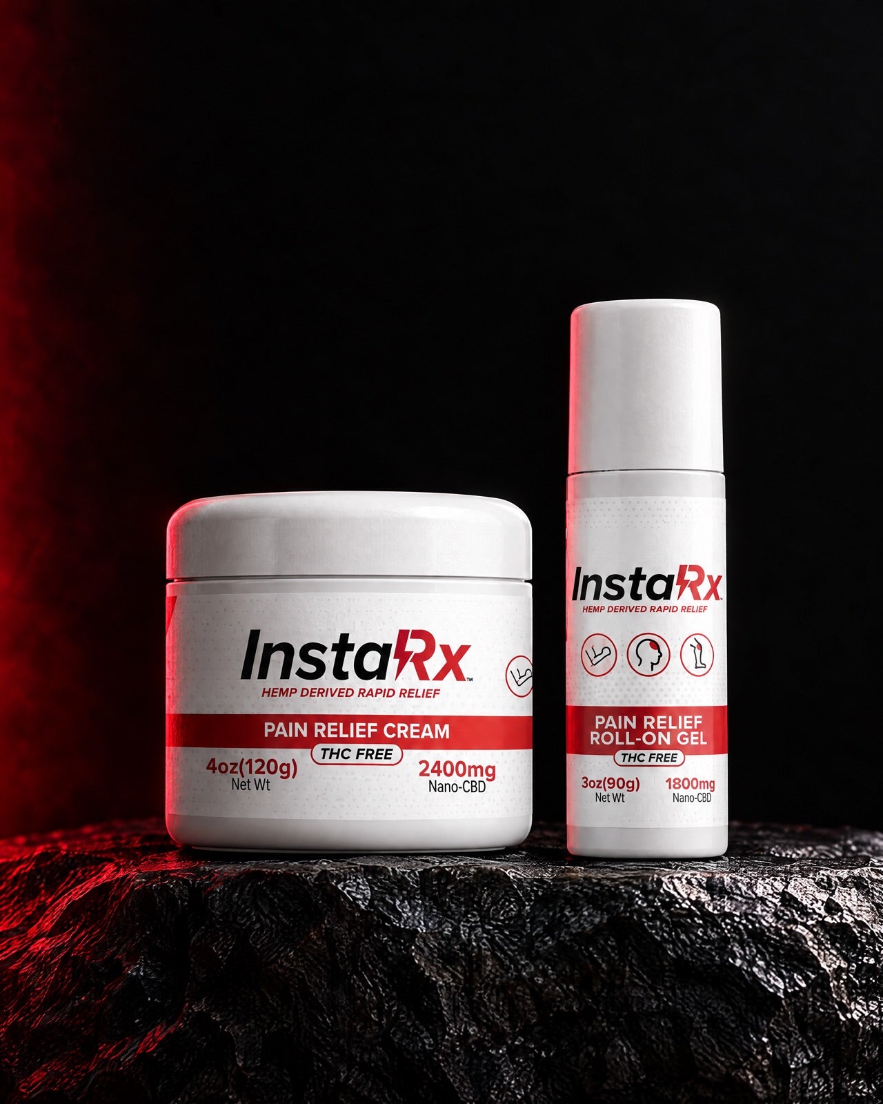 InstaRX Relief Cream and Relief Roll-On